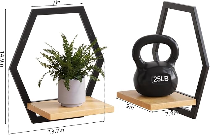 3 Packs Wall Plant Stand with Board (2 pack black)