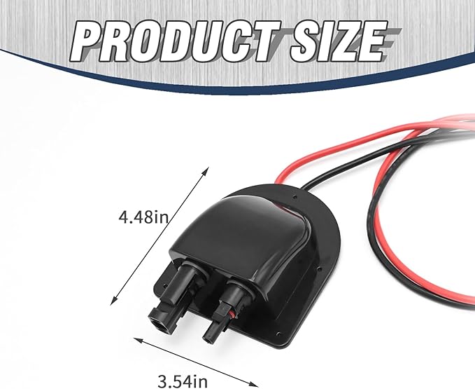 EATAKWARD Weatherproof Solar Entry Housing with 10AWG Solar Extension Cable for RV, Campervan, and Van, Rv Cable Connector, RV Solar Parts (10FT)