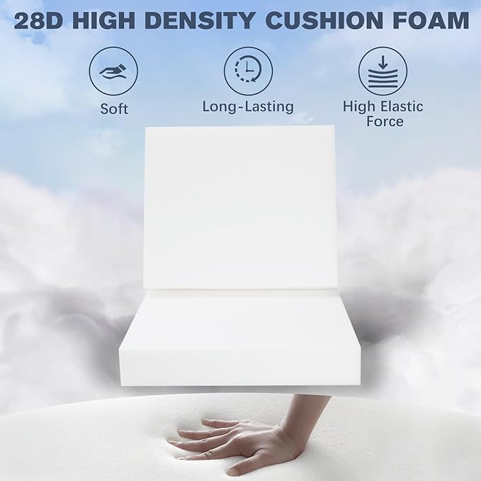 Favoyard Outdoor Deep Seat Cushion Set, 24 x 24 Inch Rainproof & 3-Year Fade Resistant Patio Furniture Cushions, Removable Seat Bottom & Back Cushion covers with Ties for Chair, Sofa, Couch, Dark Grey