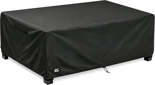 Patio Coffee Table Cover,48Wx28Dx16H Inches 100% Waterproof Heavy Duty Outdoor Rectangular Side Table Cover,Black Minimalism Style Outdoor Furniture Covers