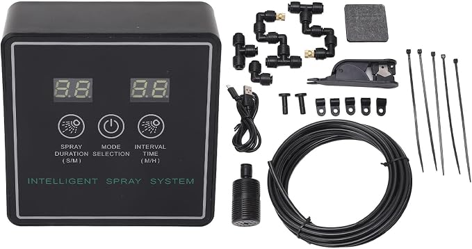 Reptile Fogger, Smart Spray System for Terrarium, with 360 Degree Adjustable Misting Nozzles, Automatic Timing Humidifier for Reptiles and Amphibians, Suitable Indoor Plants