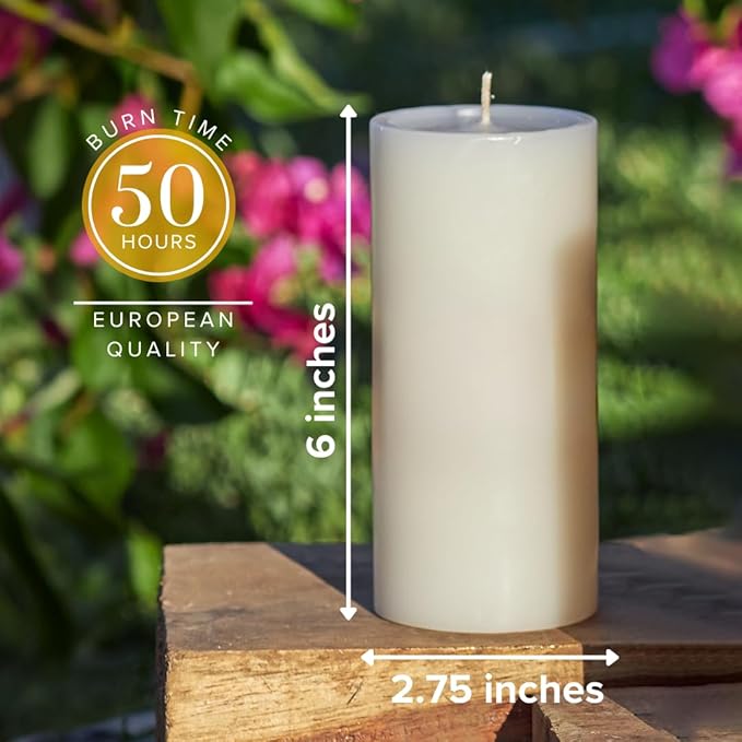 Simply Soson Citronella Candle - Citronella Scented Pillar Candles Ivory - 3x6 inch - 3 Pack - Long Lasting Burn Outside Candles for Garden Yard Balcony, Summer Camping