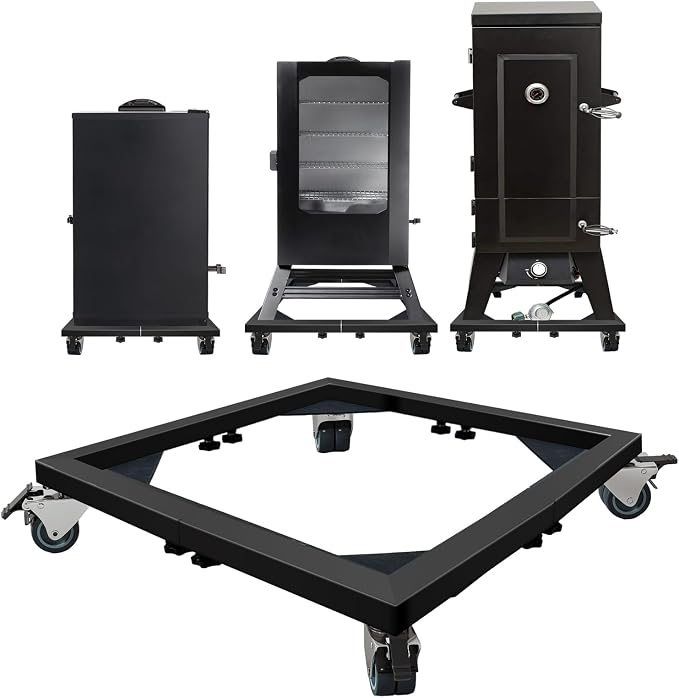 Heavy Duty Smoker Stand – Universal Mobile Base for Electric Smokers (Vertical/Digital), All-Steel Construction, 1000 lb Capacity