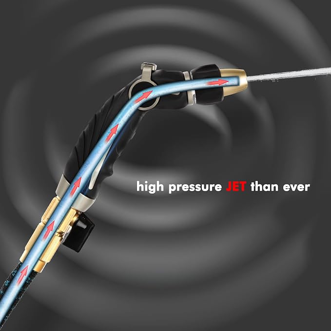RESTMO 36” Long Watering Wand, Metal Garden Hose Wand with 180° Swivel Head, High Pressure Hose Nozzle Sprayer, Heavy Duty Brass Head, for Car Washing, Garden Cleaning, Lawn and Plant Watering