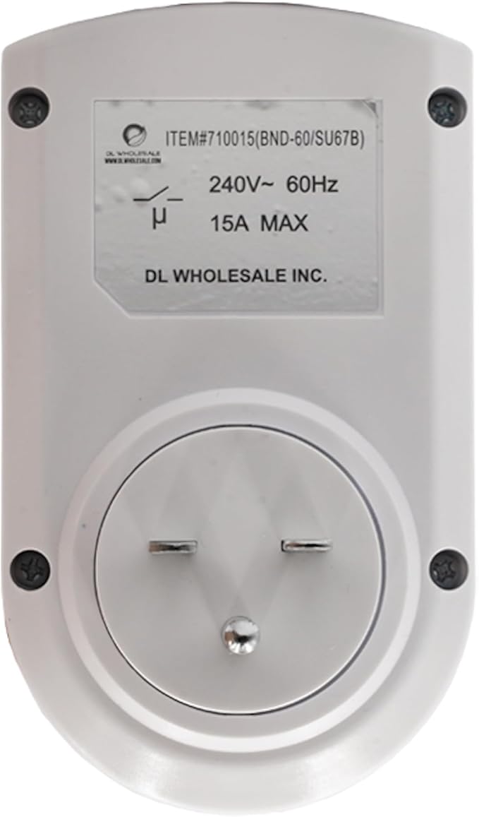 Grow1 240V Outlet Digital Timer, Single Outlet, 15A, Compatible with 220V, 230V & 240V Outlets, Great for Grow Lights, Reptile Enclosures & Aquarium Timer
