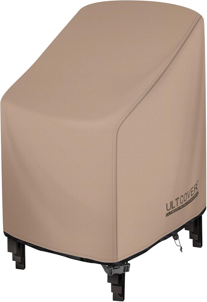 ULTCOVER Stackable Patio Chair Cover – Waterproof Outdoor Stack of Chairs Cover Fits Up to 26W x 30D x 45H inches