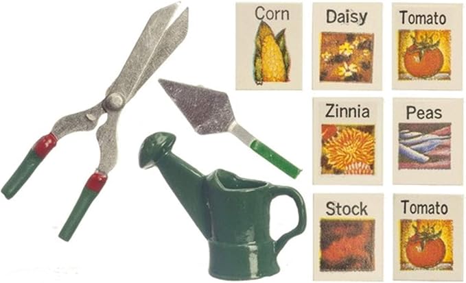 Classics Dollhouse Miniature Garden Set with Seed Packets #IM69020