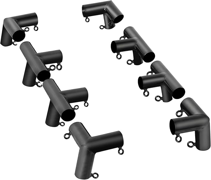 Aoneky 1 3/8'' Corner Flat Roof Canopy Fitting Couplers Kit - Frame Carport Connectors (8 Legs)