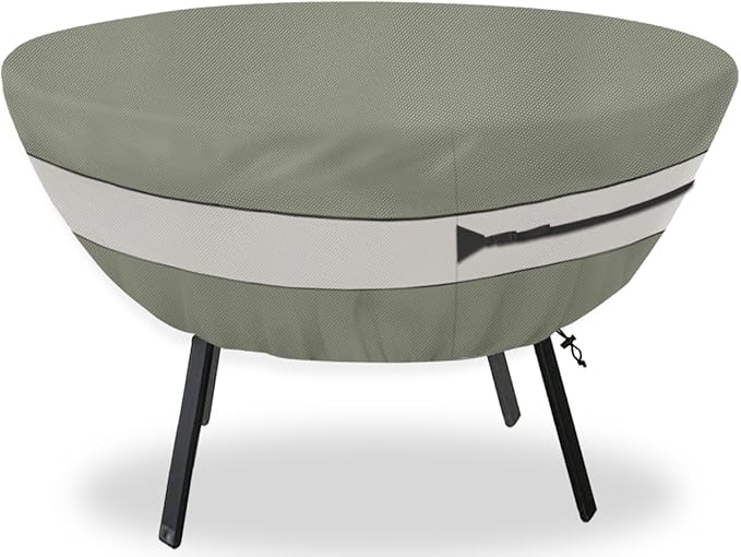 Round Patio Table Cover,Suitable for 42 Inch Diameter Patio Round Table,Waterproof Heavy Duty Round Outdoor Coffee Table Cover Grey Green