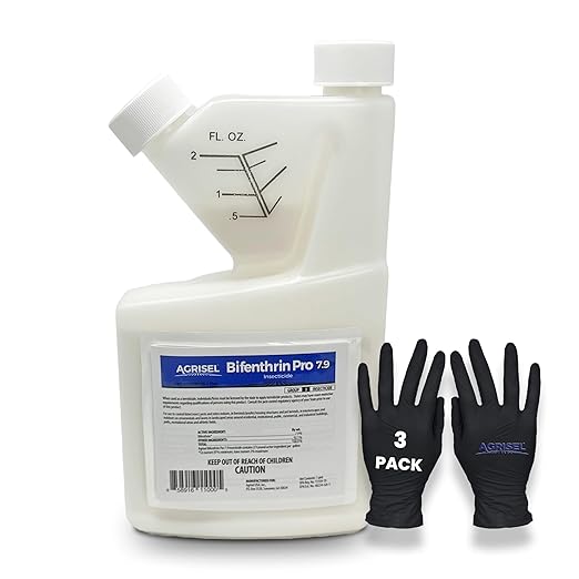 Agrisel Bifenthrin Pro 7.9, Insect Control, Safe for Plants & Crops, Insecticide, Effective Against 125+ Insects, Includes 3-Pack of Agrisel Protective Gloves, 16 Ounces