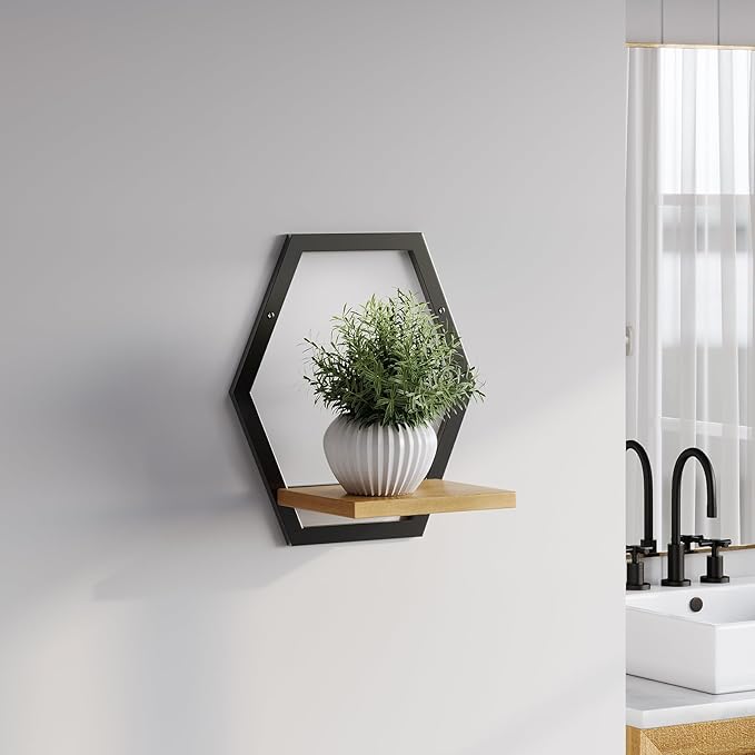 3 Packs Wall Plant Stand with Board (2 pack black)