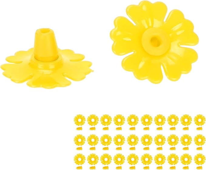 30 Set Hummingbird, Hanging Bird Feeding Ports Star Shaped Flexible Feeder Flowers Replacement Hummingbird Replacement Parts Garden SuppliesYellow (Yellow)