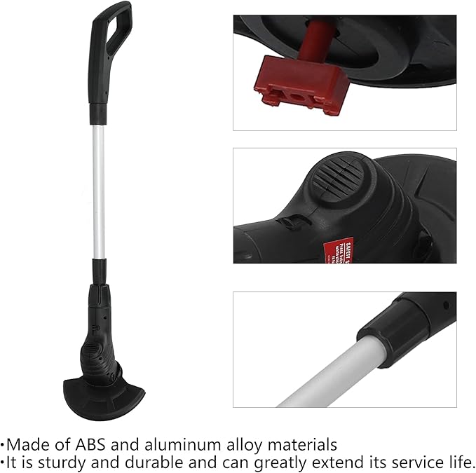 Electric Weed Wacker Cordless Stringless Electric Lawn Mower Handheld Long Battery Life Household Cordless Small USB Rechargeable Field Mower with 20 Replace Blades for Yard Garden