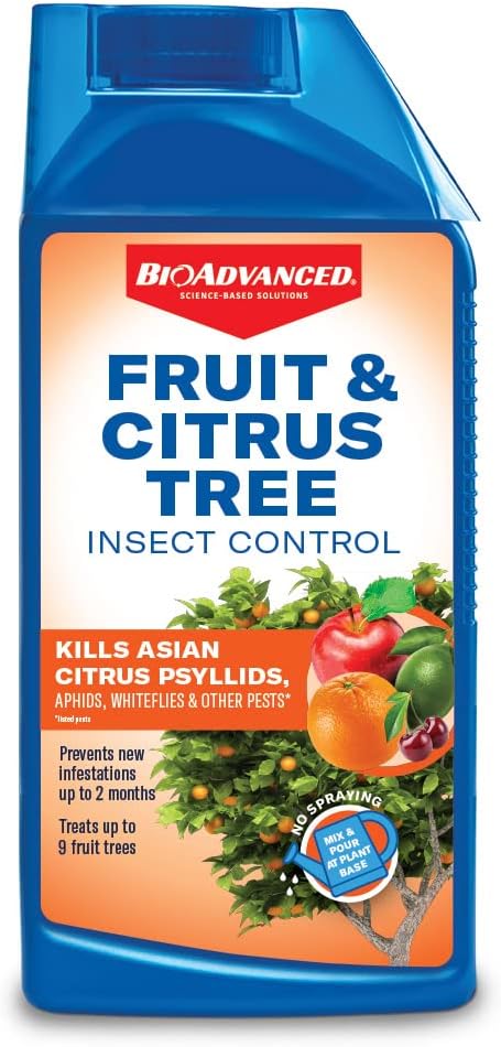 BioAdvanced Fruit & Citrus Tree Insect Control Concentrate - Pest Control for Gardens - 2 Month Infestation Prevention - Treats Up to 9 Fruit Trees - 32 oz Bottle