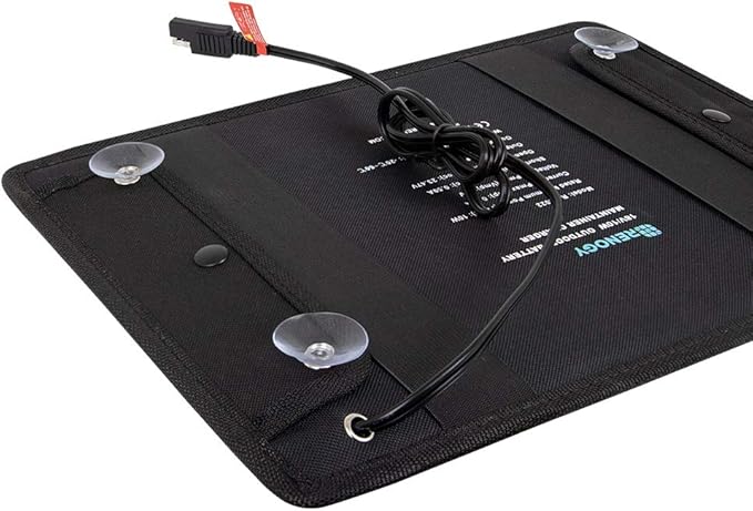 Renogy 10W Solar Trickle Charger Portable Battery Maintainer with Lighter Plug/Alligator Clips/Battery Cables for Car Boat Marine Motorcycles Truck