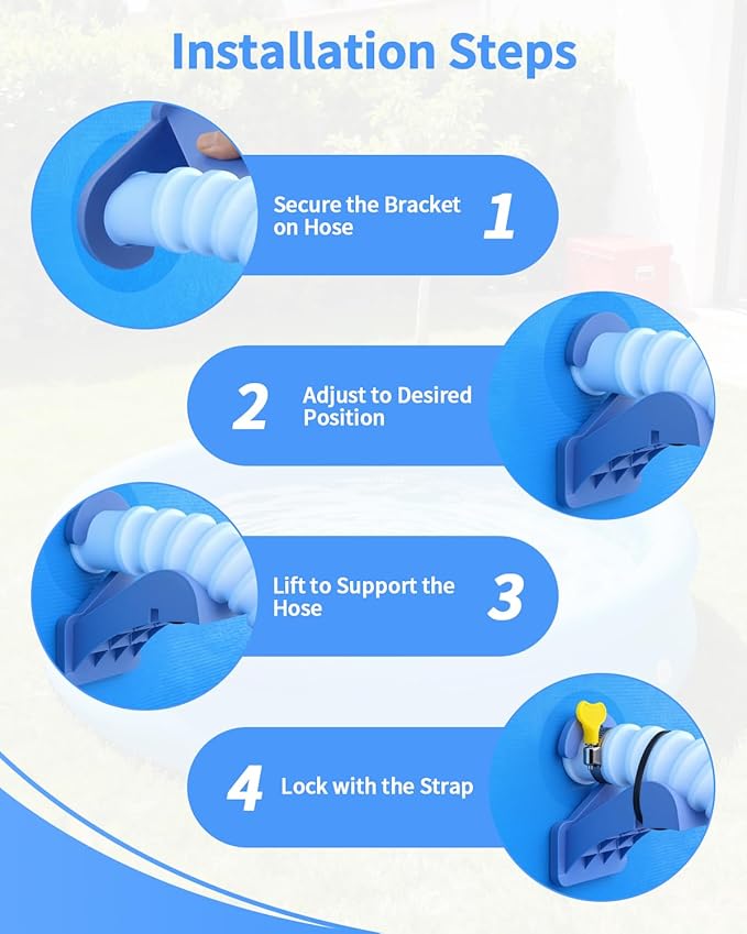 2 PCS Swimming Pool Pipe Holders, Above Ground Pool Accessories with Hose Support - Pool Hose Holder Prevents Pipe Sagging, Universal Pool Accessories