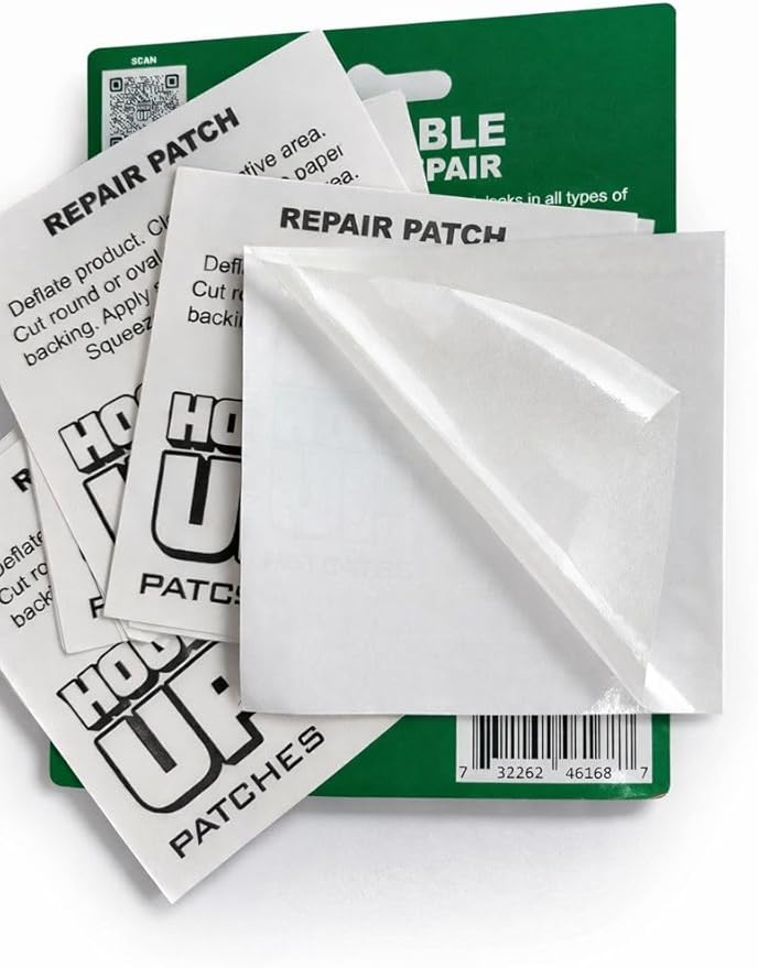 HOOK UP Inflatable Repair Patches – Heavy Duty Peel & Stick Patch Kit for Pool Floats, Air Mattresses, Inflatables & PVC – Waterproof, No Glue Needed (10 Pack) (2.5” x 2.5”, Pack of 10)