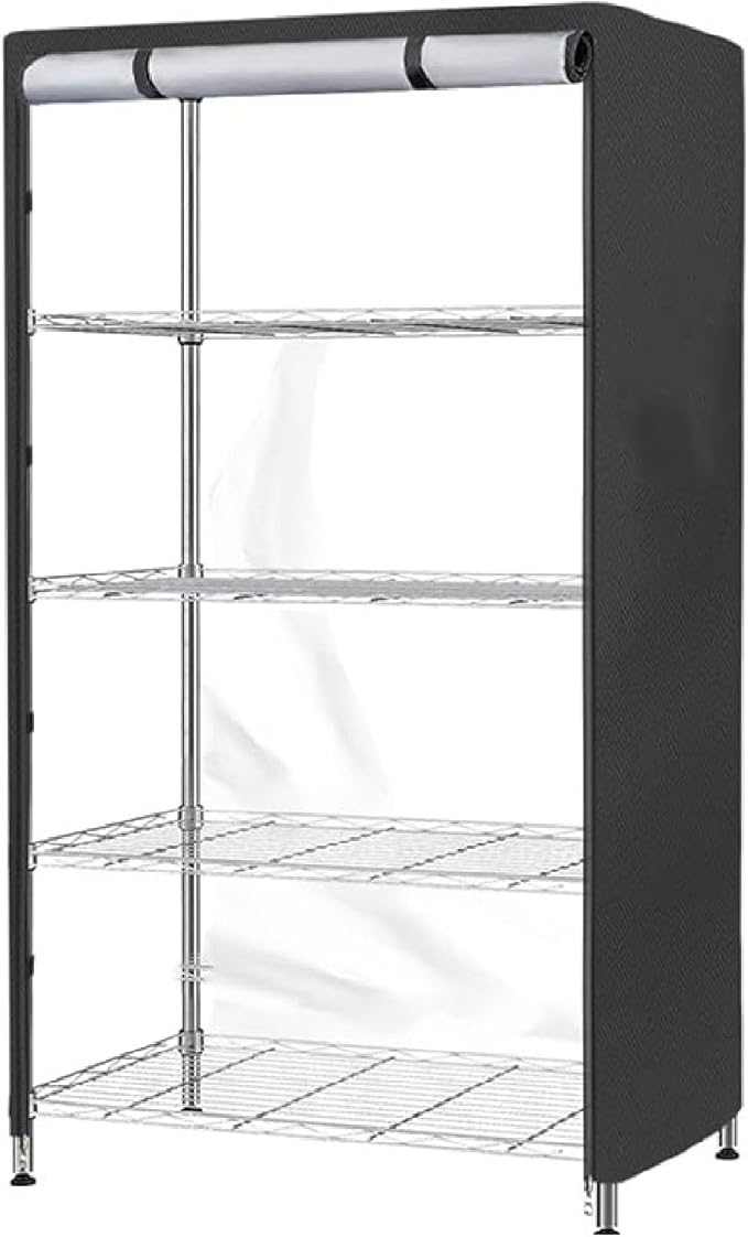 Outdoor Shelving Cover, 36x18x72in Storage Shelving Unit with Zip, Oxford Fabric for Indoor and Outdoor Kitchen Shelves