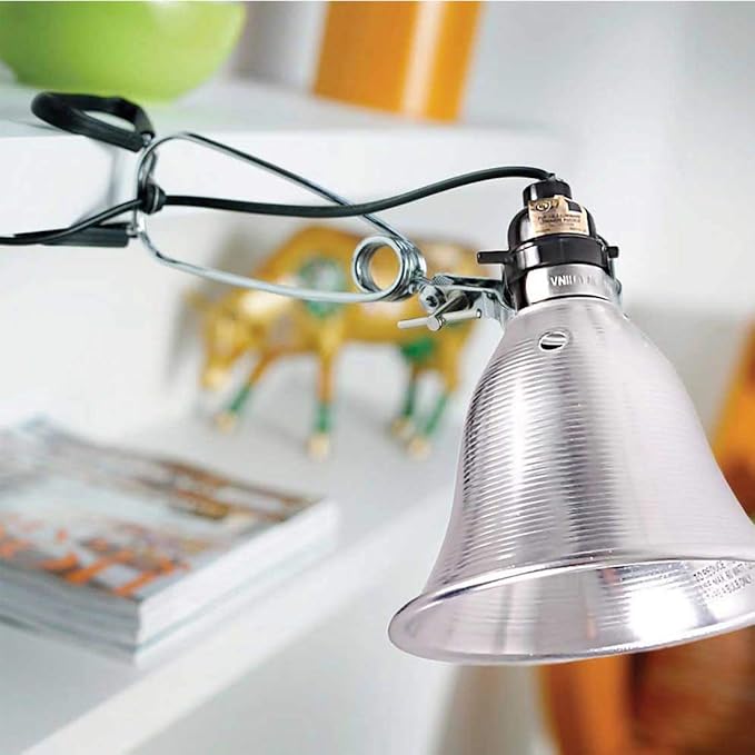 Simple Deluxe Clamp Lamp Light 60 Watt with 5.5 Inch Aluminum Reflector (no Bulb Included), 6 Feet Cord, 1 Pack, Black