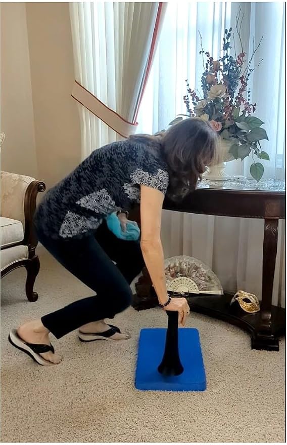Mobility Aid Tool Help-Me-Up Garden Kneeling pad with Support Post Handle Grip to Reduce Knee and Back Stress. Helps with Kneeling Exercising or Physical Therapy.