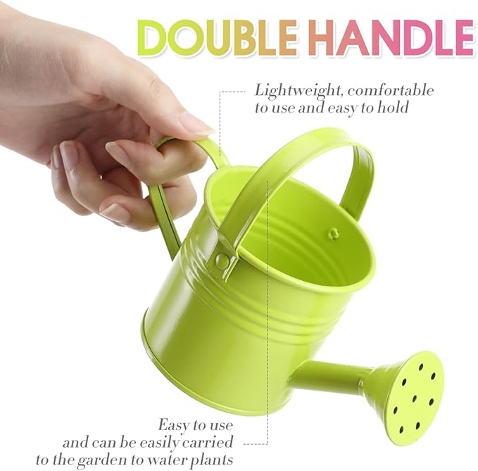 5PCS Mini Watering Cans Kids Metal Watering Can for Indoor Plants, Small Water Can Toddler Gardening Tool Beach Play, Multifunctional Cute Metal Jug for Craft, Home Decor Flower Bucket