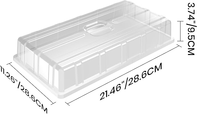 MIXC 10 Pack Humidity Dome 3.6" Extra Strength, Clear Seed Starter Dome 1020 Tray Covers Humidifying and Insulating for Greenhouse Germination and Garden Growing
