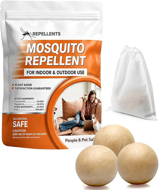 SCFKAOF Mosquito Repellent Outdoor Patio, Mosquito Deterrent for Yard, Indoor Mosquito Repellent Balls, Mosquito Repeller for Patio, Keep Mosquito Away, Covers 120 Sq. Ft, 60 Days Protection-3 Packs