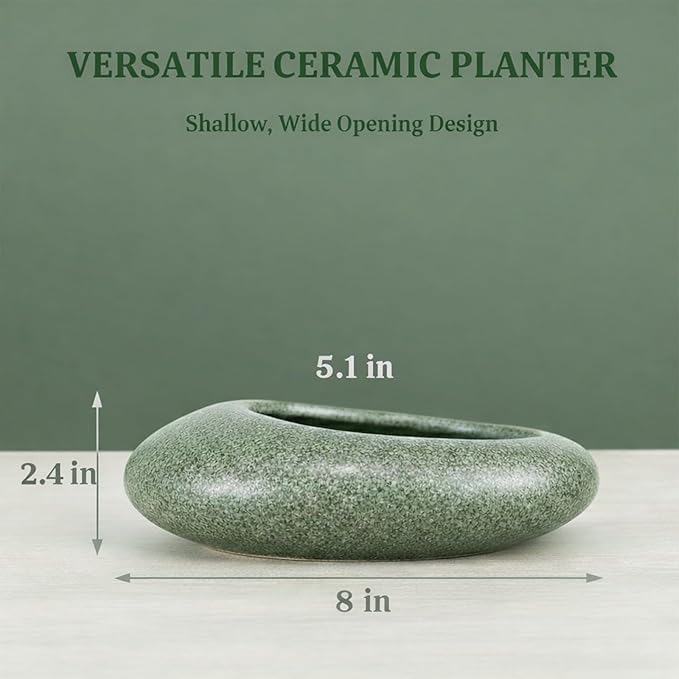 Flower Frog Vase Kit – Japanese-Inspired Arita-Style Glazed Ceramic Ikebana Vase with Kenzan & Gift Box, for Floral Arranging, Home & Office Decor, Relaxing Ambience (Green Large)