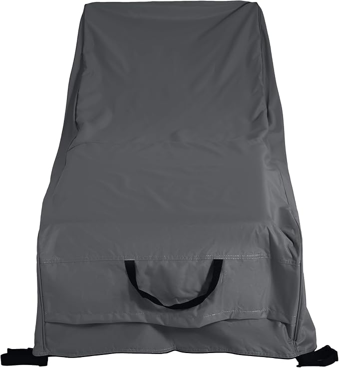 Christopher Knight Home Rowly Patio Chaise Lounge Chair Cover, Water-Resistant Outdoor Chaise Lounge Cover, Fabric Patio Furniture Cover, UV-Resistant Outdoor Lounger Cover, Dark Gray