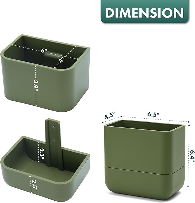 Phoenix Vine 6.5 Inch Wall Mounted Self-Watering Planter Pot for Indoor Houseplants and Herbs | Hanging Planter for Window Sills, Bathroom Walls, Home & Office Décor, Olive, Set of 2, 01-C-F-2