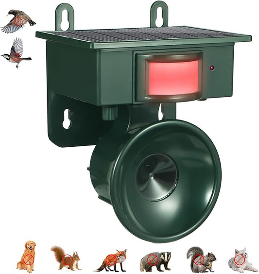 2026 New Solar Ultrasonic Bird Repellent Devices Bird Repeller Outdoor Motion Activated Bird Deterrents for Outside Pigeon Repellent Woodpecker Goose Deterrent for Rooftops Balconies Porch Patio