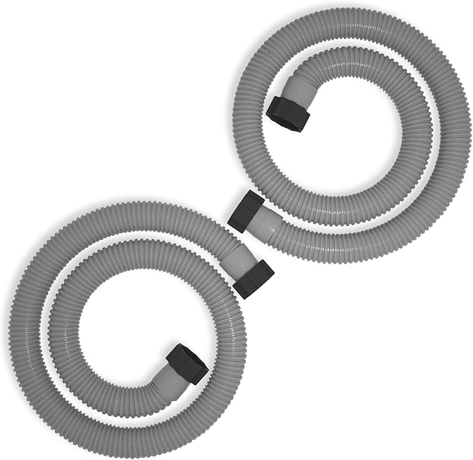 1.5" x 59" Pool Hose Replacement, Pack of 2 - Compatible with Above Ground Pools Filter Pump Hoses, Sand Filters, Saltwater Systems (1,500-2,500 GPH), Grey
