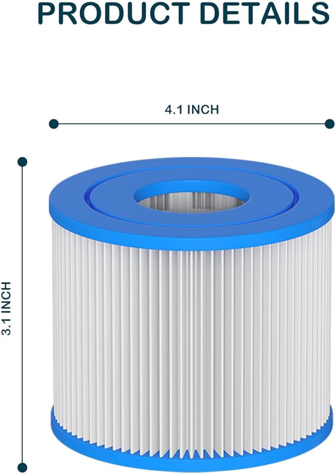 Type Ⅵ Hot Tub Spa Filter Replacement Compatible with Lay-Z-Spa, Coleman SaluSpa 90352E 58323 90427E, Inflatable Hot Tub, Swimming Pool Pump Filter Type Ⅵ Cartridge, 12 Pack