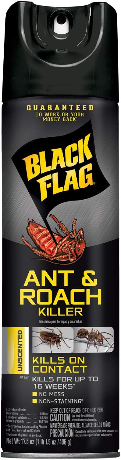 Black Flag Ant & Roach Killer Aerosol, Unscented, 17.5-Ounce, 12-Pack