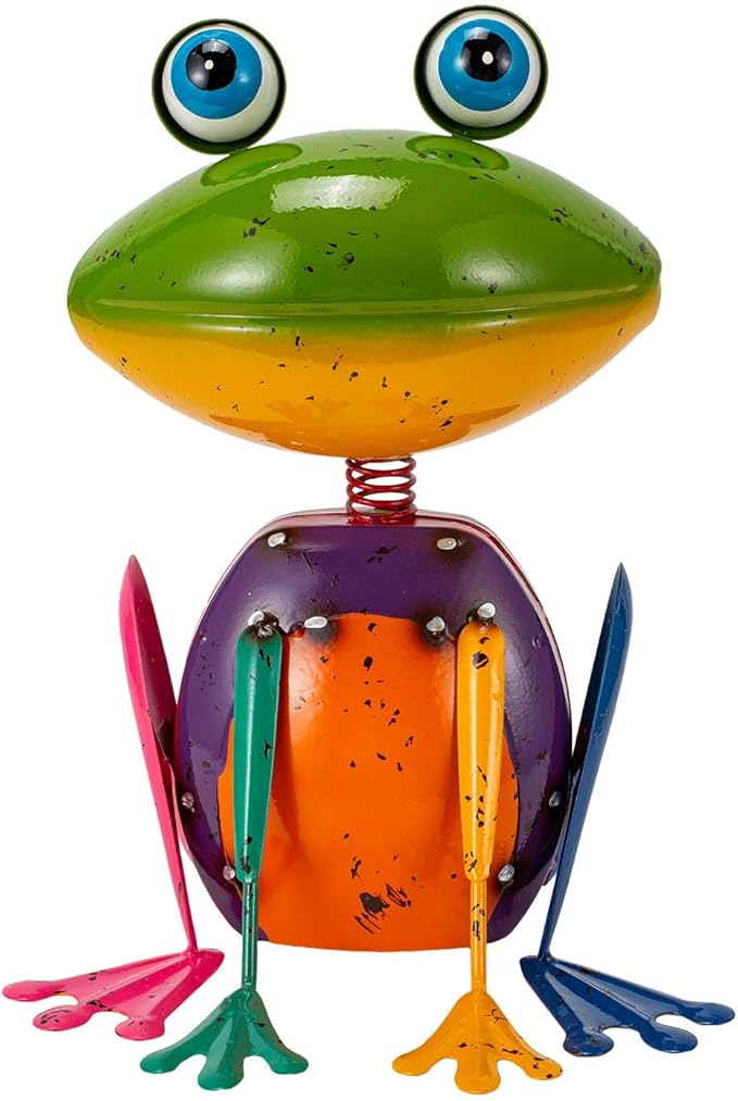 Frog Garden Decor Metal Yard Art | Rustproof Garden Statues Outdoor Figurines for Patio Porch Lawn Gardening Gifts