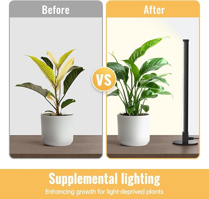 Vertical Grow Light, 72 LEDs Full Spectrum Light Bar, 5000K Wide Illumination Area Desk Light,1.4FT Stand Plant Lamp for Tall Houseplants, Tropical Plants, Foliage with On/Off Switch