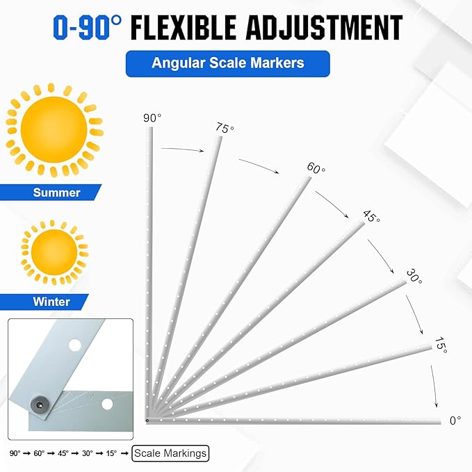 ECO-WORTHY Upgraded 45in Solar Panel Mount Brackets, with Foldable Tilt Legs, Suitable for 2pcs 100W/1pcs 200W 300W 400W Solar Panels,Adjustable Mounting Brackets Kits for RV, Roof, Boat, and Off-Grid