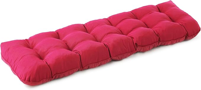 IPYNBAP Outdoor Bench Cushion, 48x18x5 Inch, Waterproof Bench Cushion for Outdoor/Indoor Furniture, Tufted Patio Bench Seat Cushion, Fade Resistant Outdoor Cushions for Porch Swing Couch, Burgundy