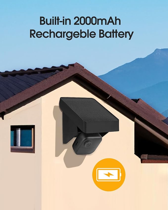 Solar Panel Charging Mount Compatible with Blink Outdoor 4(4th Gen)/Outdoor XT3/XT2/XT Camera, Blink Solar Panel with Internal Battery, IP67 Waterproof, 365 Days Solar Power, Adjustment Angle, 2 Pack
