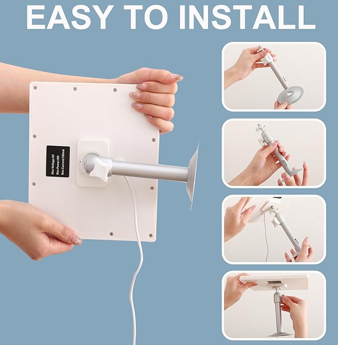 Ring Camera Solar Panel 5V 5W Outdoor Solar Battery Charger for Ring Spotlight Camera, Stick Up Camera with IP65 Waterproof, 16.4ft Cable, 360° Adjustable Bracket (White,3 Pack)