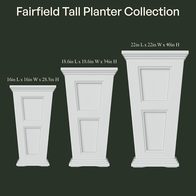 Mayne Fairfield 28-Inch Tall Planter – Self-Watering, Weather-Resistant Planter for Flowers – Durable Outdoor Design for Patio, Porch, or Entryway