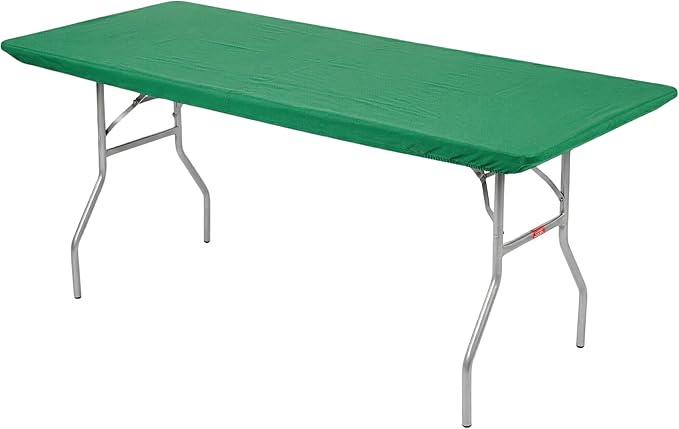 Kwik-Covers 6' Rectangle Plastic Table Covers 30" x 72", Bundle of 5 (Kelly Green)
