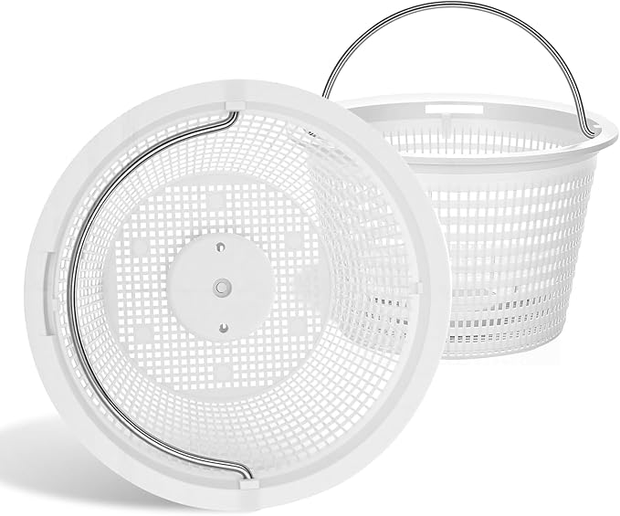 2-Pack Weighted Pool Skimmer Basket for Inground Pools, Heavy Duty Filter Basket with 316 Stainless Steel Handle, Replacement for Hayward SP1070/SP1070E & Pentair U-3