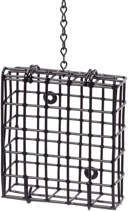 Birds Choice SUET Suet and Seed Block Cage, Suet Cage Bird Feeder, Holds 1 Suet Cake, Black