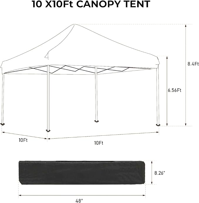 10x10FT Canopy Tent, Outdoor Gazebo Pop up Canopy with 4 Removable Sidewalls & 2 Windows, Patio Camping Shade Canopy with 4 PCS Weight Sand Bag & Carry Bag, Ideal for Parties Events, Grey