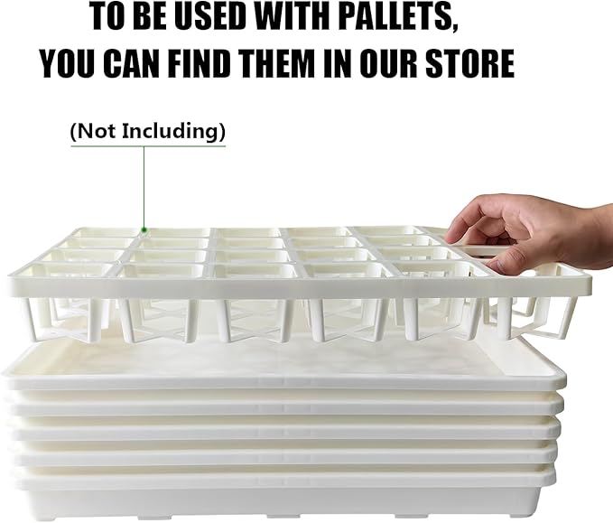 RooTrimmer 5 Pack Nursery Pot Tray, Carrying and Holding Plant Tray for Pot 24 Cell Carrying Holder Drainage Watering Plant Tray (White)