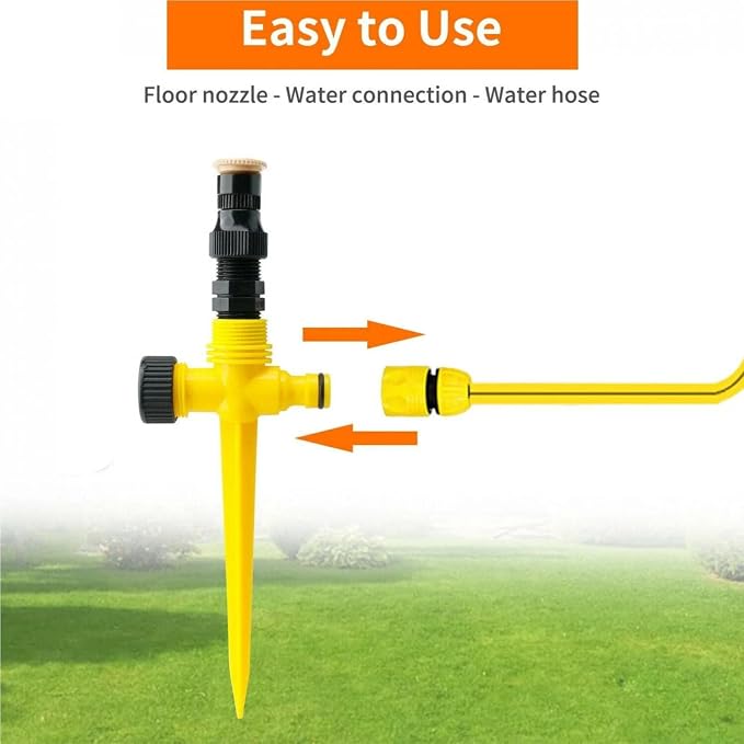 360° Rotation Auto Irrigation System Garden Lawn Sprinkler Patio, 90°/180°/360°, Adjustable at Will for Outdoor Grass Garden Yard Lawns (1 PCS)