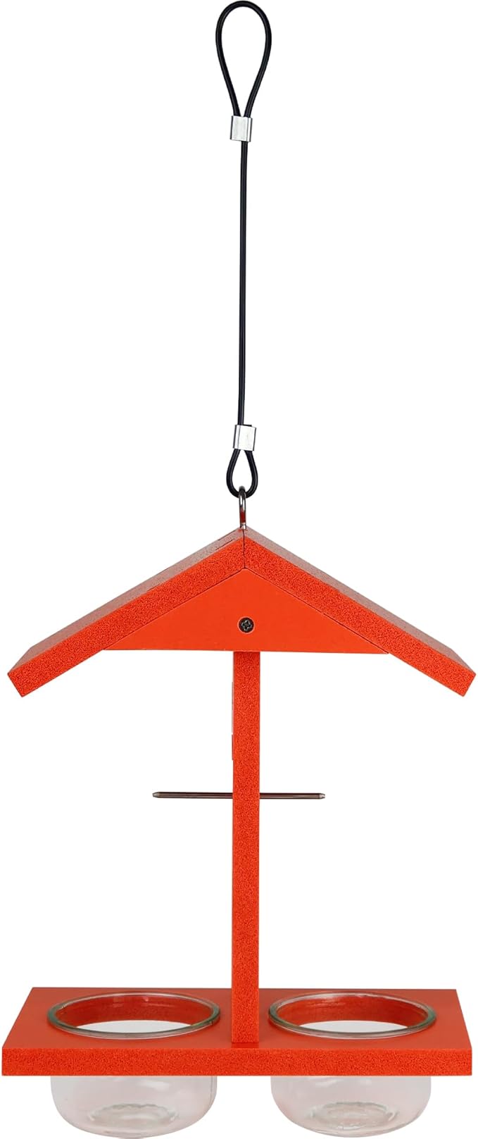 Citrus Sampler Recycled Plastic Orange & Jelly Oriole Bird Feeder for Wild Birds and Outdoor Décor, Dual-Sided Feeding & 2 Removable Glass Dishes & Fruit Spikes, 0.4 Quart Capacity, Orange