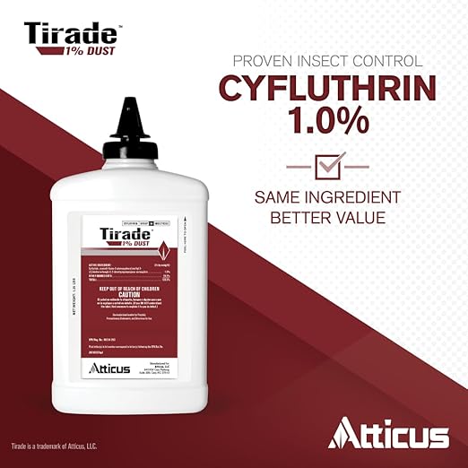 Atticus Tirade 1% Cyfluthrin Dust Insecticide (1.25 lb) - Ready-to-Use Insect Killer - Indoor and Outdoor Control of Ants, Bees, Wasps, Hornets, Cockroaches and Many Other pests