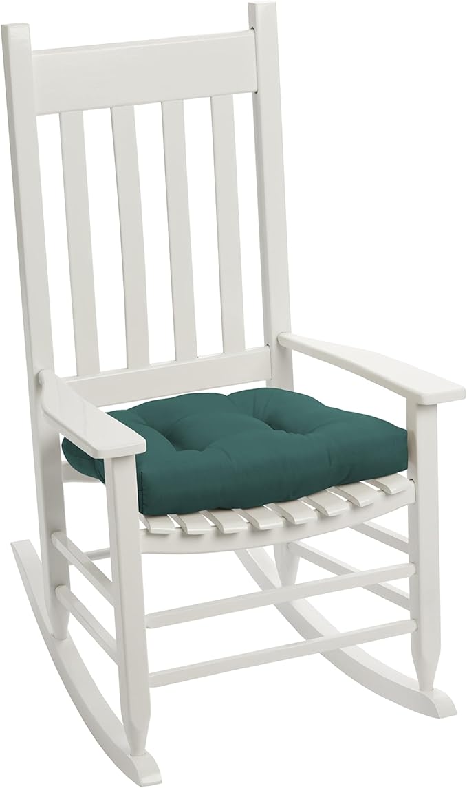 Arden Indoor/Outdoor Rocking Chair Or Wicker Chair Cushion, 2-Pack, 20 x 18, Water Repellent, Rain Proof, Fade Resistant Cushion for Rocking Or Rounded Back Chair Peacock Blue Green Texture